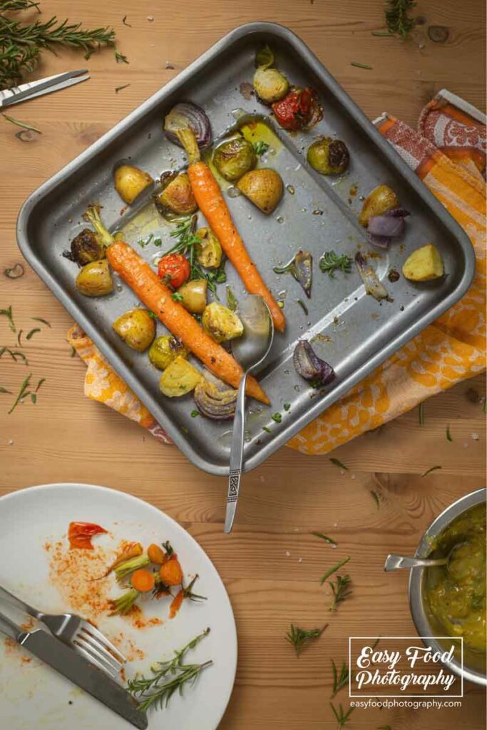 A more complex approach to storytelling in food photography. The plate was emptied, so it must have been yummy.