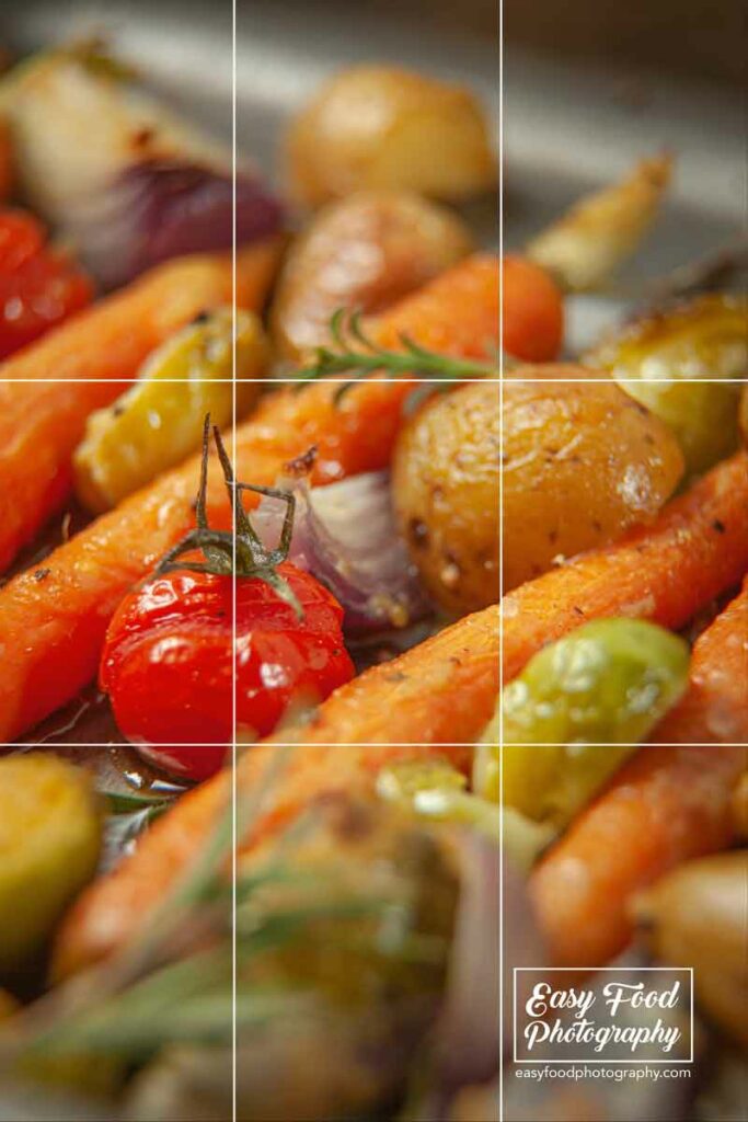 The intersecting points of the rule of thirds grid will always be eye-catching.