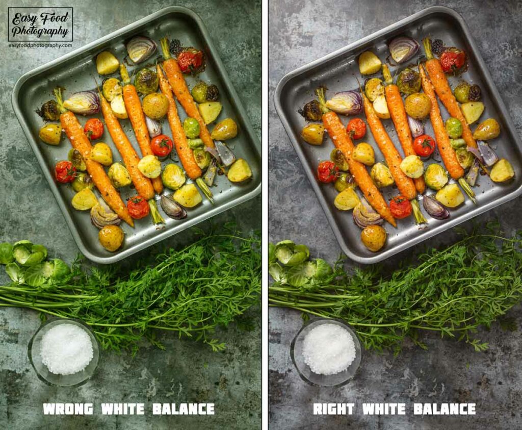 Setting the right white balance is critical in food photography.  Food should always look natural in your shots.
